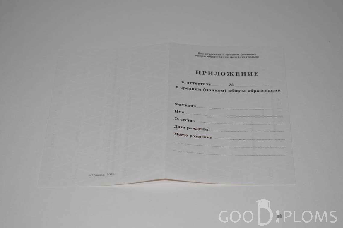 Приложение к Аттестату За 11 Класс период выдачи 1994-2007 -  Львов