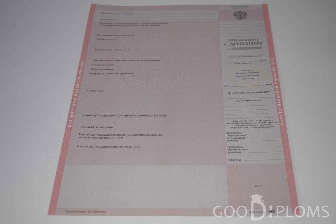 Приложение к Диплому Техникума период c 2003 по 2007 год - Львов